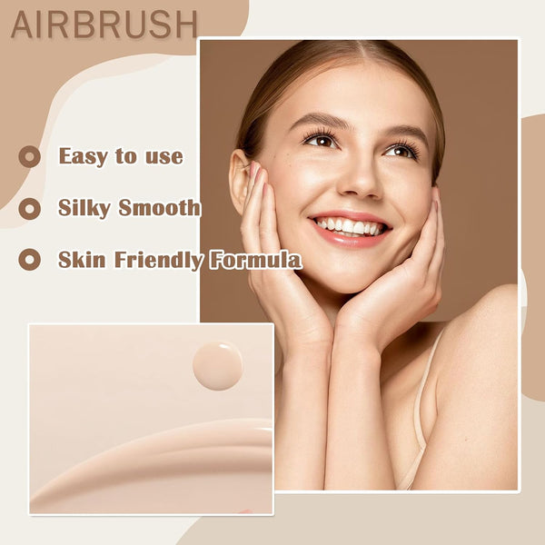 Airbrush Foundation Makeup Spray, Mini Travel Makeup,Silk Airbrush Flawless Setting Spray,Long-Lasting&Waterproof Foundation for Smooth Radiant