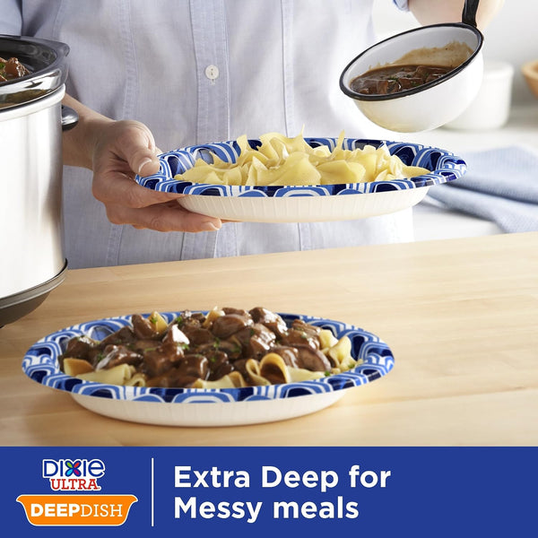 Dixie Ultra, Deep Dish Paper Plates, 28 Oz, 40 Count, Heavy Duty, Microwave-Safe, Soak-Proof, Cut Resistant, Disposable Plates For Heavy, Messy