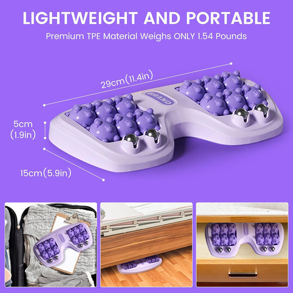 Foot Massager Roller for Plantar Fasciitis Relief, Dual Foot Acupressure Therapy for Pain Relief, Stress Relief and Improved Circulation, Portable