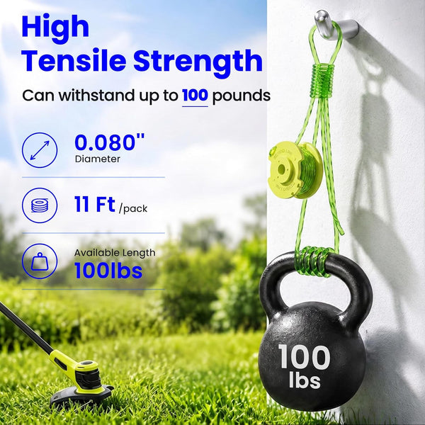 6 Pack Weed Eater String Replacement for Ryobi 18v, 24v, and 40v Cordless Trimmers