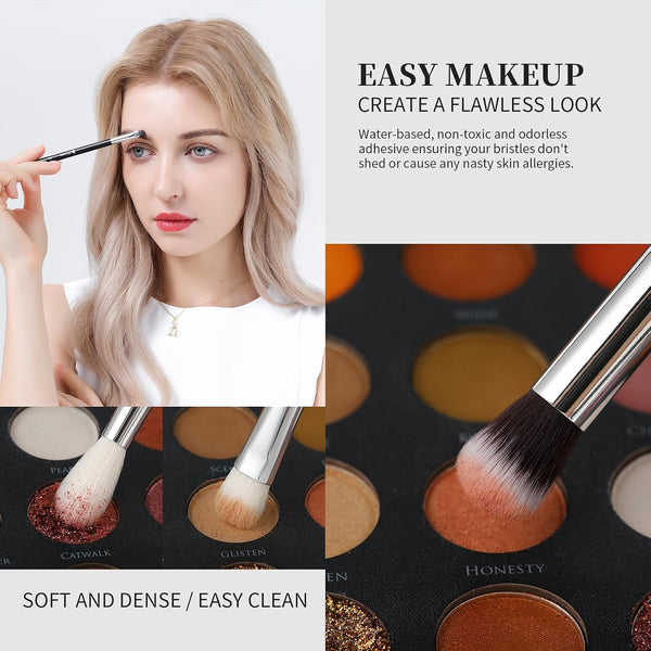 DUcare Makeup Brushes with Travel Bag 15Pcs Makeup Brush Set | Premium Synthetic Powder Foundation Contour Blush Concealer Eye Shadow Blending