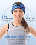 MUSICOZY Sleep Headphones Bluetooth Headband Headphones for Side Sleepers Camouflage Blue One Size