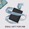 Chelmon Slim Wallet for Men ID Window with RFID Blocking Front Pocket Minimalist Bifold Bussiness Card Holder Gift for Men Black