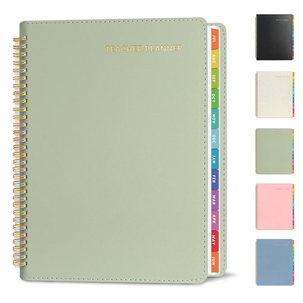 SUNEE Teacher Planner 2025-2026 Academic Year with 7 Periods, Jul 2025 - Jun 2026 Lesson Planner Book 8.5"X11" School Agenda with Subjects,