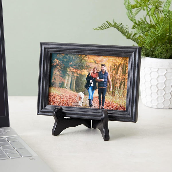 Juvale Wooden Plate Stands for Display - Plate Holders for Showcasing Collectible Items - Photo & Artwork Picture Holders for Tables - Lightweight