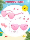 12 Pairs Heart Shaped Sunglasses for Women Colorful Glasses Fun Trendy Transparent Heart Sunglasses Party Favor Pink One Size