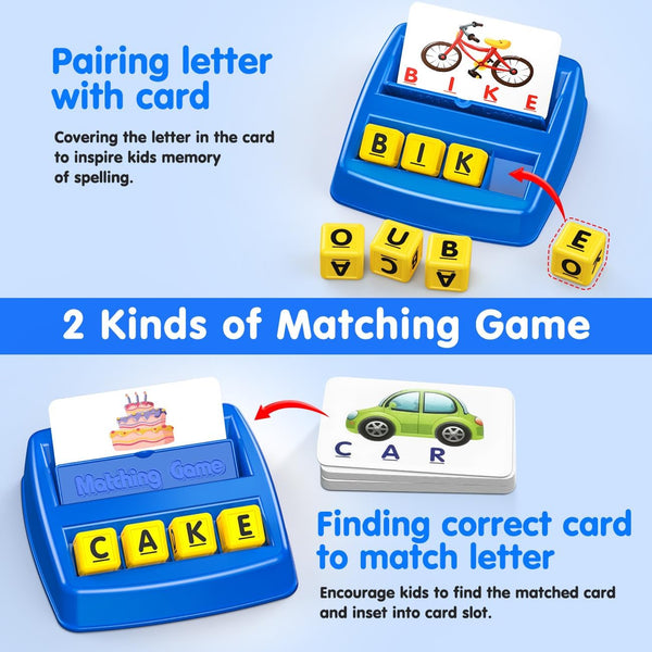 HahaGift Educational Toys for 3-5 Year Old Boy Girl Gifts, Matching Letter Learning Games Activities, Ideal Christmas Birthday Gift for Toddler