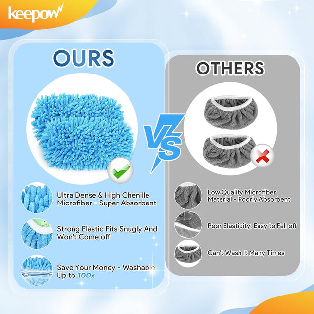 KEEPOW Reusable Mop Pads Compatible with Swiffer Sweeper Mop Ã¢ÂÂ Microfiber W