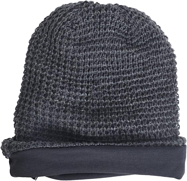 FORBUSITE Mens Slouchy Long Beanie Knit Cap for Summer Winter, Oversize Large B08-dark Grey