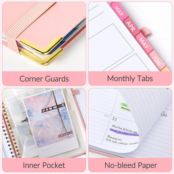 Forvencer Planner 2027-2028, 18 Month Calendar Planner, Jan 2027-June 2028 Pink 6.3"x8.4" (Jan 2027 - Jun 2028)