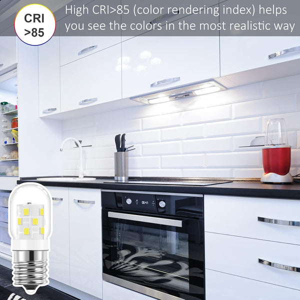 E17 LED Under Microwave Over Stove Light Bulb 125V Appliance 8206232A 40W Incandescent Equivalent, E17 Intermediate Base 3W Dimmable Light Bulb