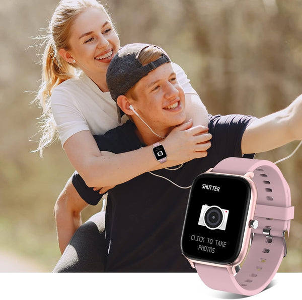 Smart Watch for Men Women Compatible with iPhone Samsung Android Phone 1.69 inch Full Touch Screen IP68 Waterproof Bluetooh Fitness Tracker Heart