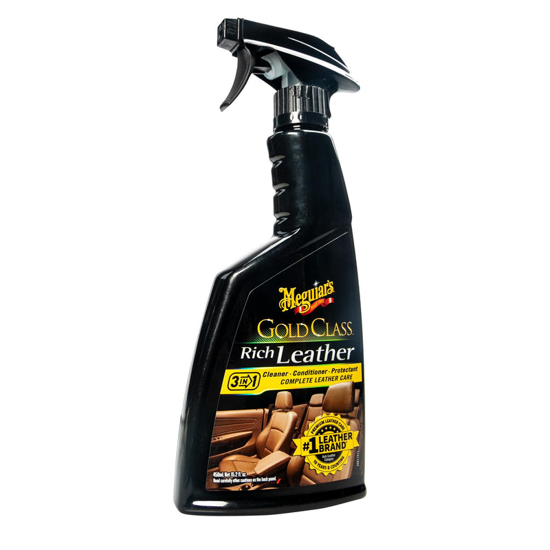 Meguiar's Gold Class Rich Leather Cleaner and Conditioner 3-in-1 Spray, Non-Greasy Car Leather Cleaner and Conditioner Treatment with Advanced UV