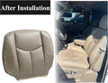 NLQR Front Driver Bottom Replacement Seat Cover Tan 522 & Foam Cushion Compatible with Chevy Silverado Avalanche GMC Sierra 2003 2004 2005 2006 2007