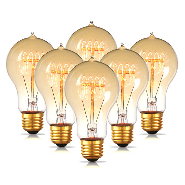 Jslinter 6-Pack Edison Light Bulb 60 Watt, Dimmable A19 Antique Vintage Old Fash
