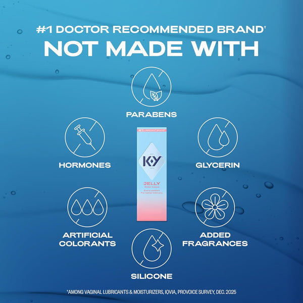 K-Y Jelly Water Based Lube For Sex, Anal Lube, Non-Greasy Water Based Personal Lubricant, pH Friendly Sex Lube Can Be Used With Sex Toys For Women