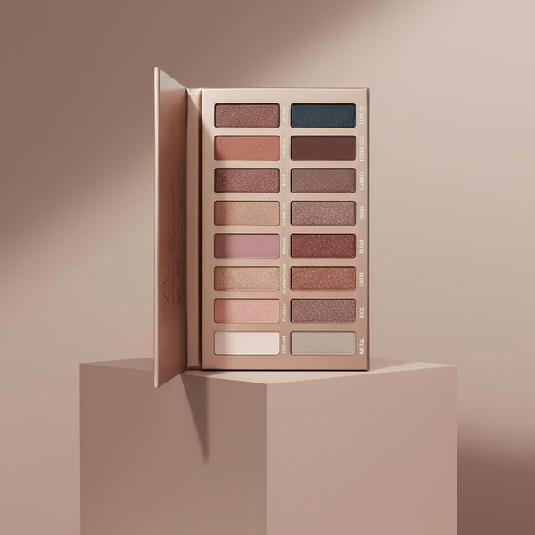 Lamora Eyeshadow Palette Makeup - Eye Makeup Palette with 16 Highly Pigmented Matte & Shimmer Shades - Vegan & Blendable Nude Exposed