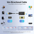 BENFEI HDMI to VGA 6 Feet Cable, Uni-Directional HDMI Computer to VGA Monitor Cable (Male to Male) Compatible for Computer, Desktop, Laptop, PC,