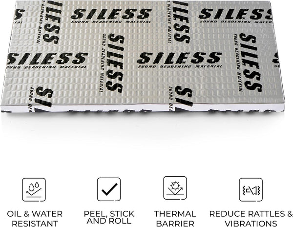 Siless 80 mil 5 sqft Car Sound Deadening mat - Butyl Automotive Sound Deadener - Noise Insulation and Vibration Dampening Material