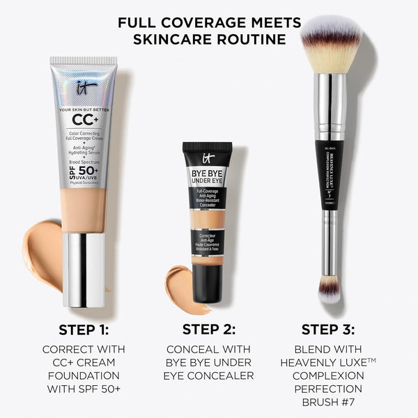 IT Cosmetics Bye Bye under Eye Concealer Travel - Waterproof Full Coverage Concealer for Dark Circles, Fine Lines, Redness & Discoloration,
