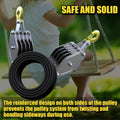 Block and Tackle 4400LBS Breaking Strength Heavy Duty Pulley Hoist, 65 Ft Rope, 7:1 Lifting Power, 2 Pcs 8 Ft Lift Sling (Black)