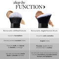 LORYP Retractable Kabuki Foundation Brush 2 Pack Travel Makeup Brush Set Light Black