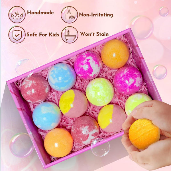 Bath Bombs for Kids Girls with Surprise Toys Inside, Bath Bombs with Jewelry Toys, Birthday Gifts for Girls 4 5 6 7 8 Years Old, Daughter