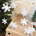 OuMuaMua Winter Christmas Hanging Snowflake Ornaments, 12PCS Snowflakes Garland & 12PCS 3D Glittery Large White Snowflake for Xmas Winter