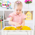 Kiddie Play Building Blocks Table for Kids 7 in 1 Activity Table Set for Toddler, with Chair & 2 Hanging Storage Boxes, Compatible with Building