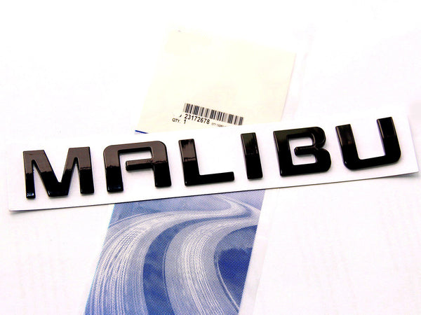 Yoaoo 1x OEM Malibu Nameplate ABS Letter Emblem Badge Compatible with Malibu Glossy (Black)