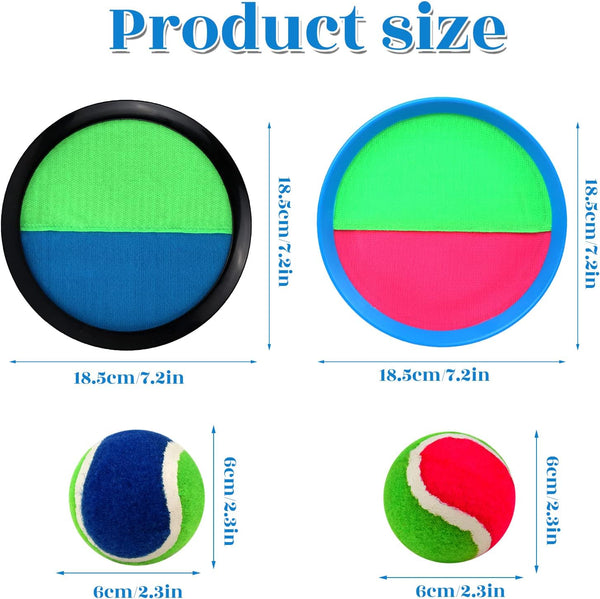 Toss and Catch Game Set, Outdoor Games with 4 Paddles 4 Balls and 1 Storage Bag, Great Outdoor Toys/Gifts for Kids, Classic Outdoor Games, Beach