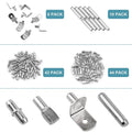 145 Pcs Shelf Pins Kit, Upgraded Shelf Pins 4 Styles, 5mm & 1/4inch Nickel Shelf Support Pegs, Cabinet Shelf Pegs for Shelves, Shelf Support for