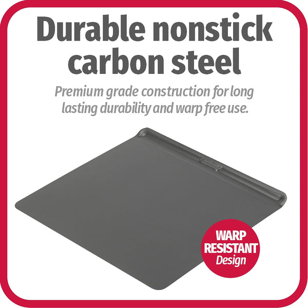 GoodCook AirPerfect Insulated Cookie Sheets Set of 2 Nonstick Carbon Steel Construction Pans for No-Burn Baking with Ergonomic Grip, 16 x 14-Inch,