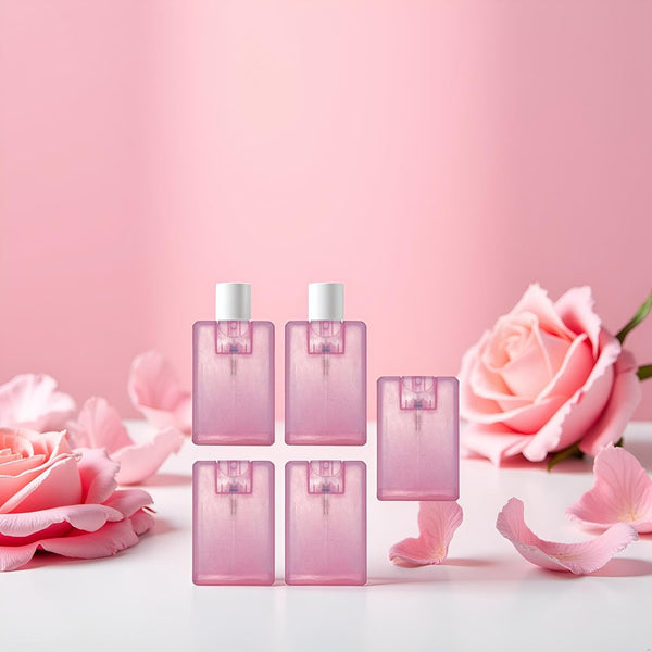 5Pcs Pink 20Ml/ 0.67Oz Card Type Spray Bottles Refillable Perfume Atomizer Container Portable Fine Mist Spray Bottle Travel Bottle Refillable