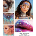 DAGEDA Body Glitter Gel, Face Glitter Body Gel Sequins Shimmer Liquid Eyeshadow, Chunky Glitter for Face Hair Nails, Holographic Cosmetic Laser