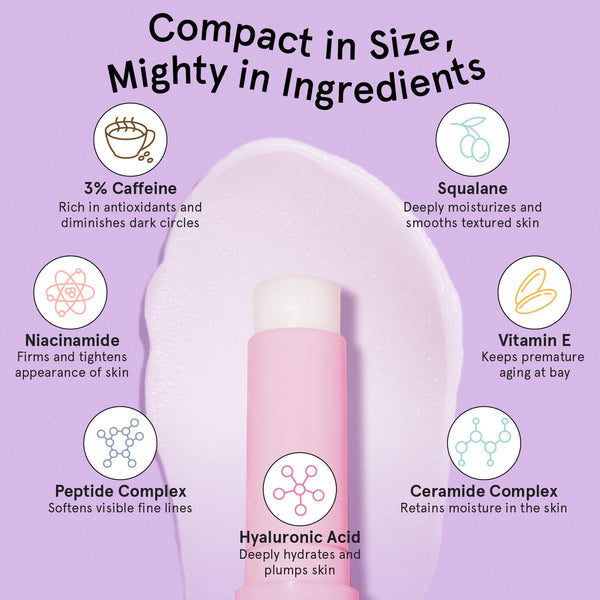Grace & Stella under Eye Brightener Balm Stick - Caffeine Eye Cream for Dark Circles, Puffiness, Wrinkles - Moisturizer Stick with Niacinamide,