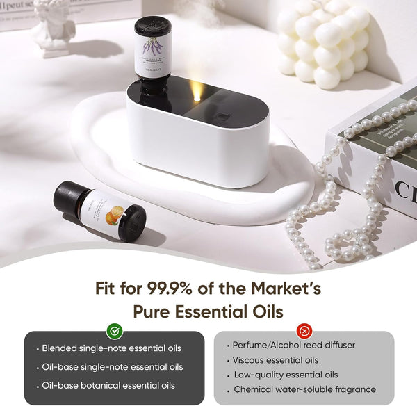 Waterless Diffuser for Essential Oil, Battery Operated Scent Air Aromatherapy Diffuser, Mini Portable Aroma Diffusers with 3 Mist Modes, Cycle
