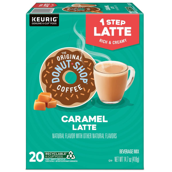 The Original Donut Shop Caramel One-Step Latte, Keurig Single Serve K-Cup Pods, 20 Count Caramel Latte 20 Count (Pack of 1)