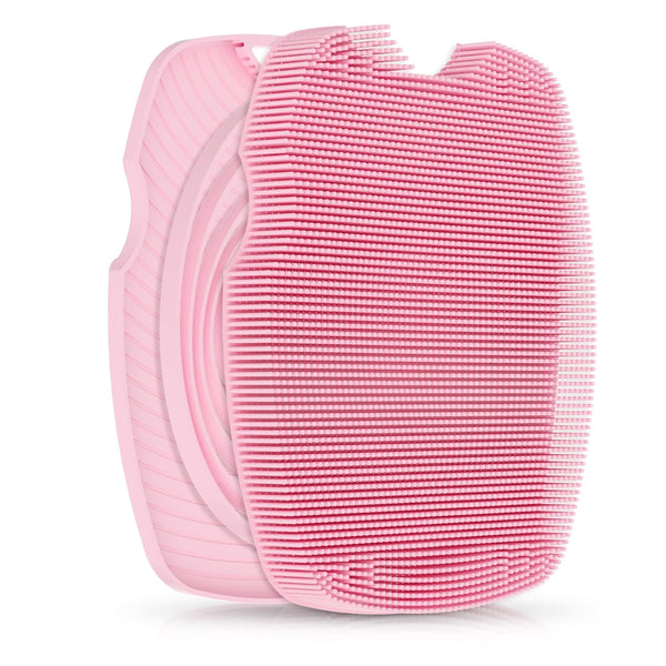 Canroom Zinc Infused Silicone Body Scrubber, Quick-Dry Bath Brush Pink