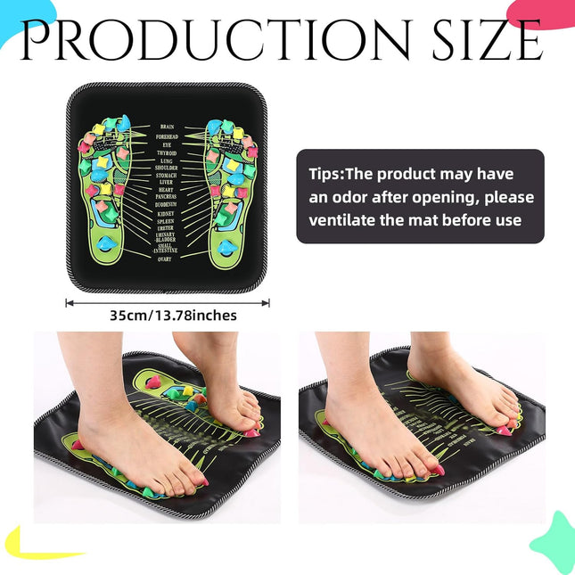 Trelaco Foot Massage Mat Reflexology Walk Stone Road Foot Massage Acupoint Mat f