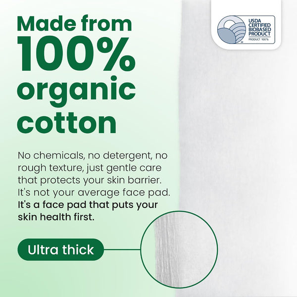 Clean Skin Club Clean² Sensitive Skin Face Pads – Ultra-Soft 100% Organic Cotton, Fragrance-Free & Lint-Free Makeup Remover & Toner, Dermatologist