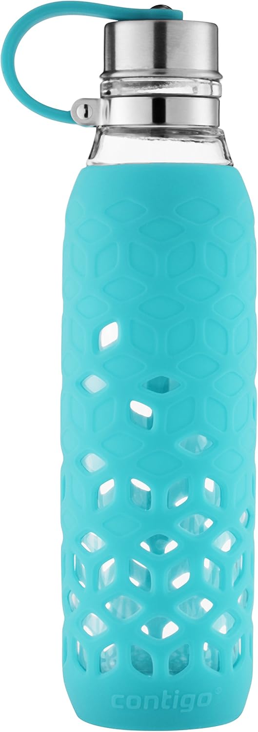 Contigo Purity Glass Water Bottle, 20Oz, Scuba