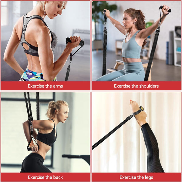 2025 Upgrade Pedal Resistance Band, 4-Tube Elastic Pull Rope Fitness Sit-Up Exercise Equipment at Home Gym Arm Abs Workout Equipment Leg