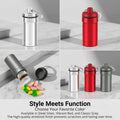 3 Packs Waterproof Aluminum Pill Fob Container, EFFIET Nitro Bottle Holder Nitroglycerin Pill Case Emergency Keychain Pill Holder for Medicine