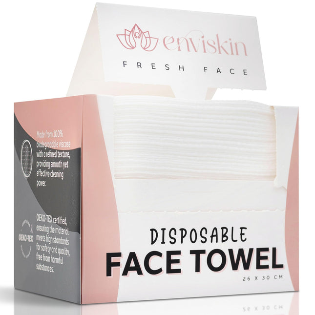 50 Disposable Face Towels Plant-Based Makeup Remover Wipes for Sensitive Skin - XL Ultra Soft Single-Use Dry Facial Towe