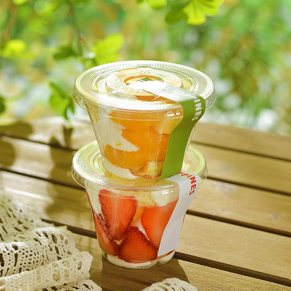 50 Pack Clear Cups with Lids,6 Oz Plastic Disposable Cups with Flat Lids(No Hole),Crystal PET Dessert Party Cups for Smoothy'S,Ice