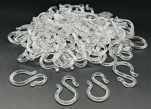 50PCS 1.7Inch Clear Plastic Punch Bowl Cup S Hooks Hangers