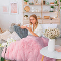 BENRON Light Pink Throw Blankets, Soft Shaggy Fuzzy Sherpa Cute Baby Pink Throw Cozy Fluffy Faux Fur Blankets for Bed Couch Sofa Washable, 50"x60"