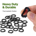 SmoTecQ 30 Pack Garden Hose Washers with Self-Locking Tabs - Heavy Duty Rubber Seals for 3/4" Hose Fittings, Stay-in-Place Design Prevents Falling