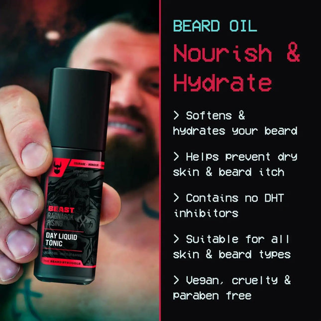 The Beard Struggle the Beast Line Beard Oil for Men Ragnarok Rising Eddie Hall B